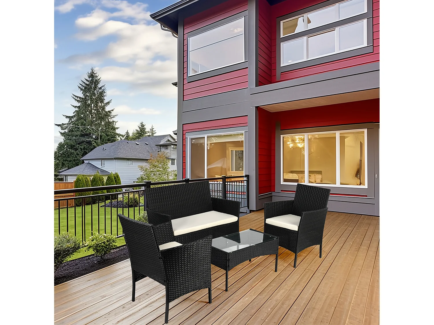 4 Seater Outdoor Garden Rattan Furniture Set