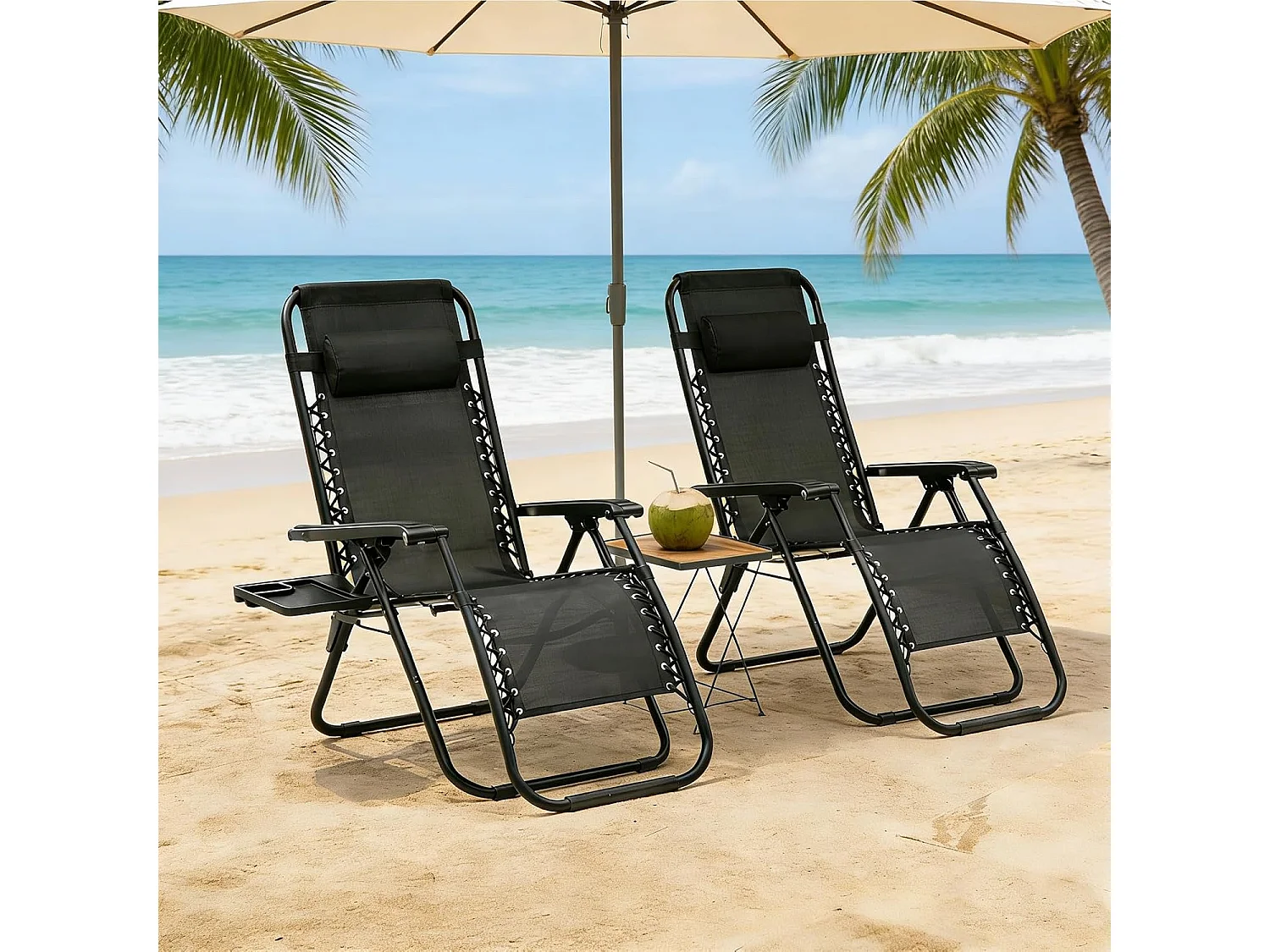 2-Pack Zero Gravity Lounge Chairs