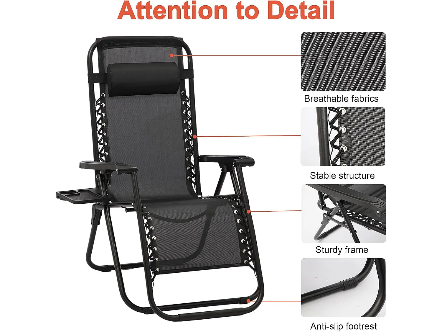 2-Pack Zero Gravity Lounge Chairs