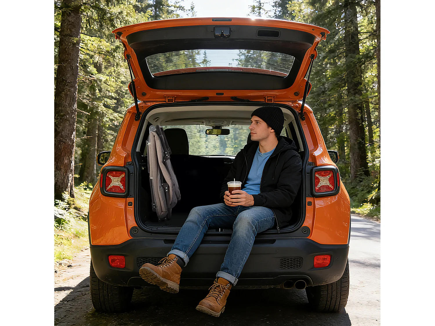 Foldable Camping Bed with Adjustable Head Rest