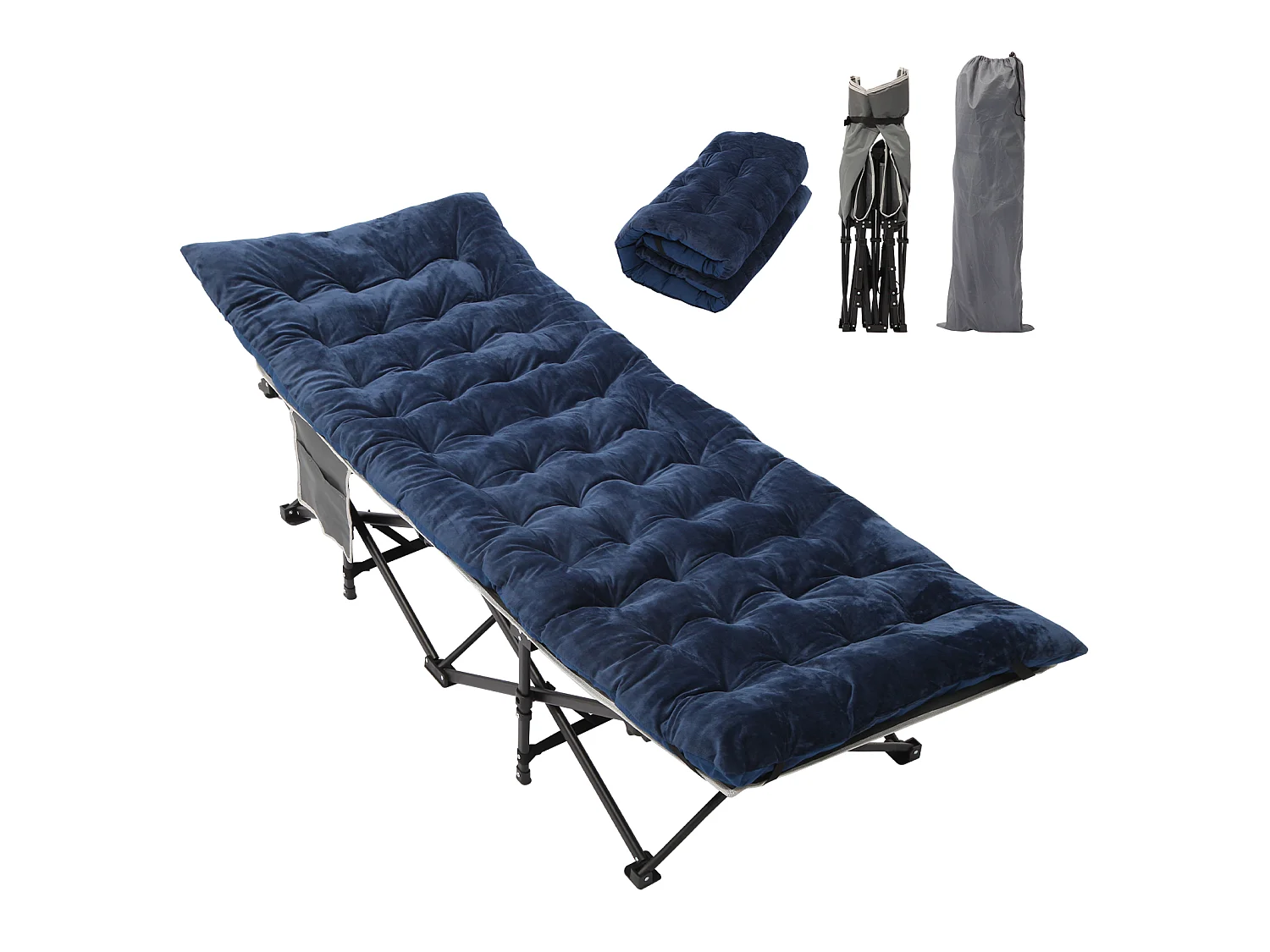 Portable Folding Bed with Mattress for Camping