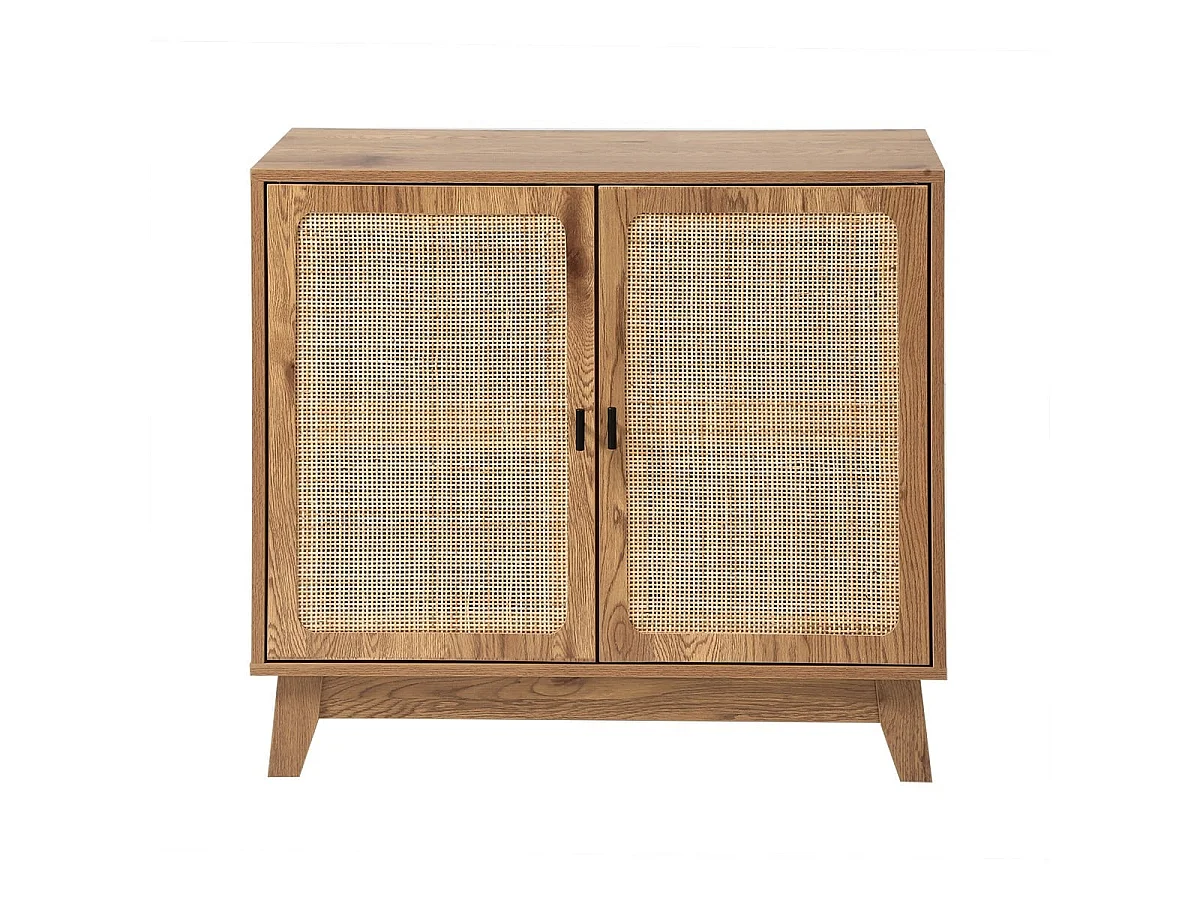 Buffet in Rattan con 2 Ante e Ripiano Regolabile - ALIA 80 cm