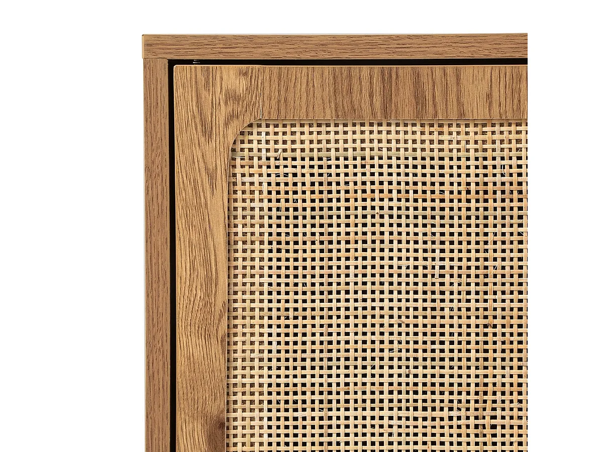 Buffet in Rattan con 2 Ante e Ripiano Regolabile - ALIA 80 cm
