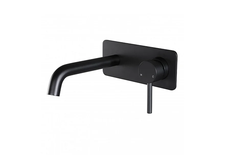 LuxuryBain, Robinet, mitigeur de lavabo encastré rond design noir mat pour sallle de bain
