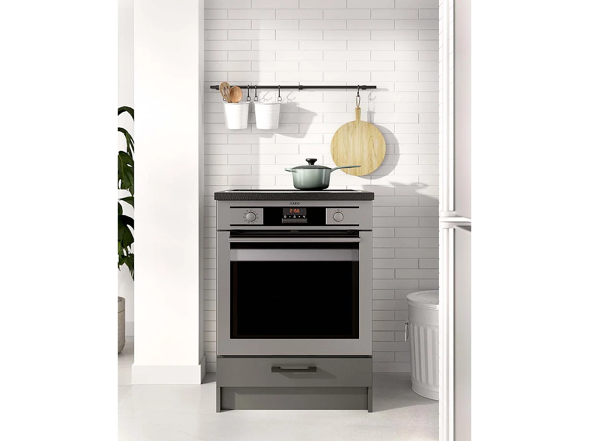 Módulo de cocina para horno kirsten y  negro y grafito para hogar moderno mueble de almacenaje  - Homekit