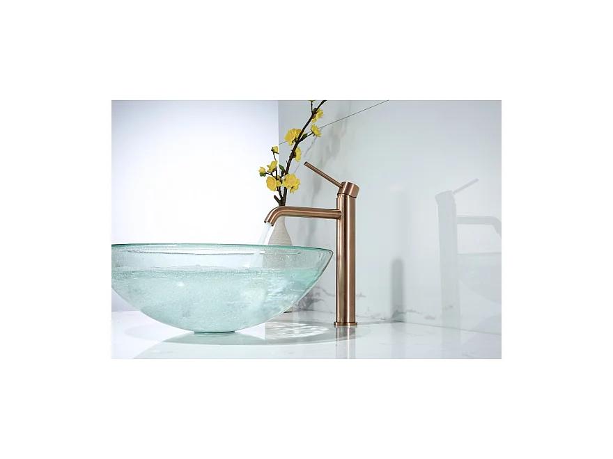 LuxuryBain- Grand Mitigeur, robinet de lavabo pour salle de bain réhaussé design et moderne cuivré