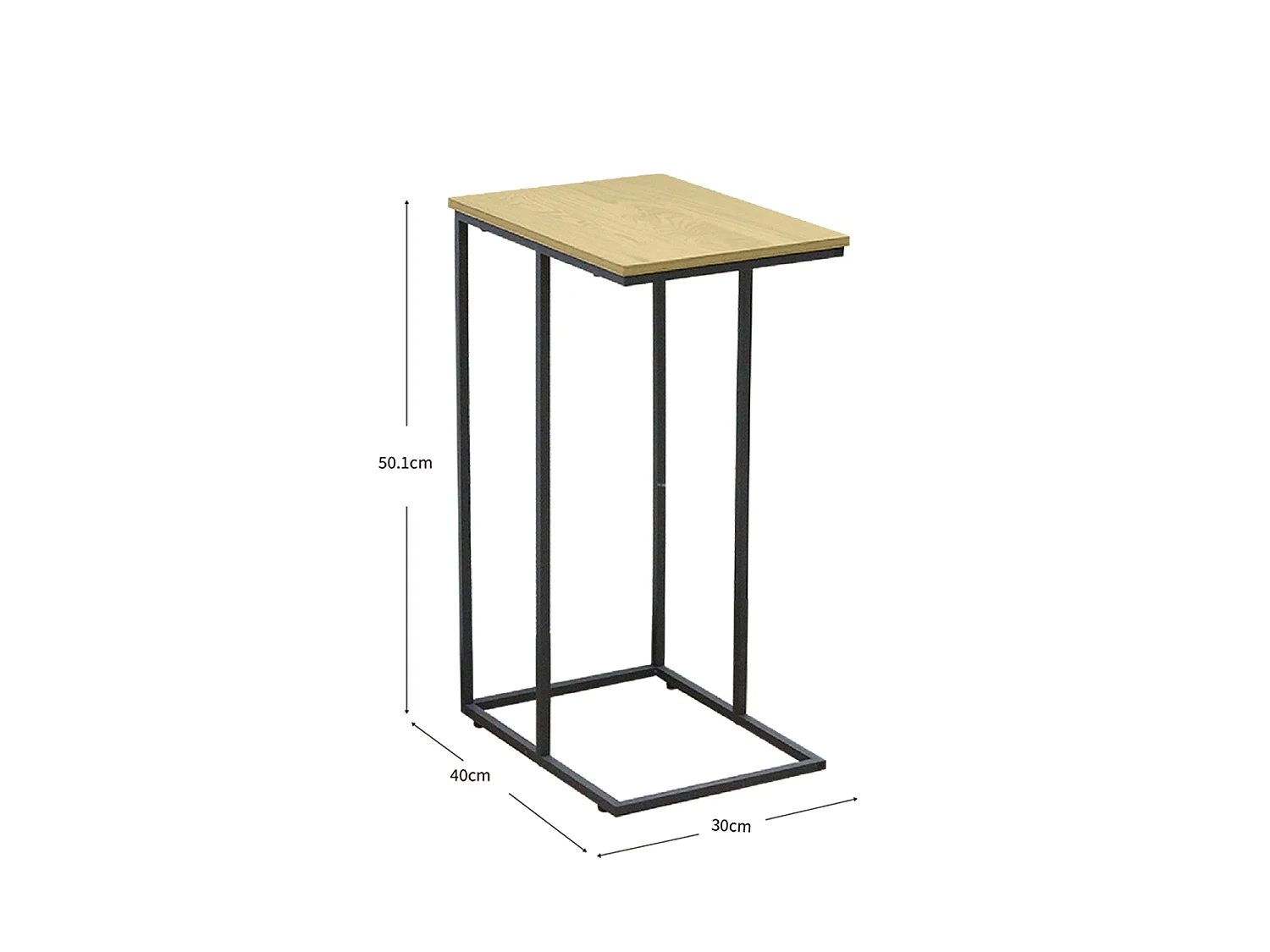 Mesa auxiliar Mara - Color Madera natural y negro - Homekit