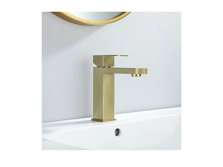 LuxuryBain- Mitigeur, robinet de lavabo pour salle de bain design et moderne doré
