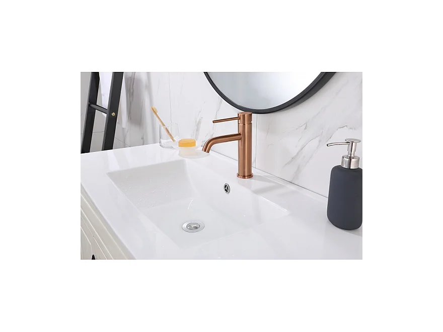 LuxuryBain- Mitigeur, robinet de lavabo pour salle de bain design et moderne cuivré