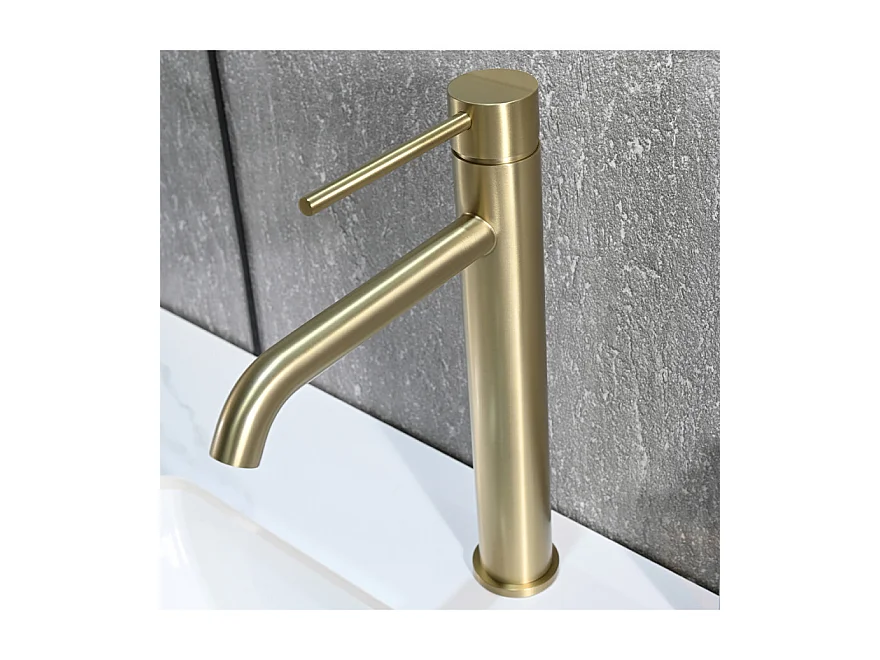 LuxuryBain- Grand Mitigeur, robinet de lavabo pour salle de bain réhaussé design et moderne doré