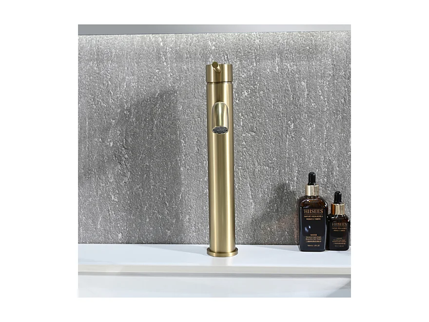 LuxuryBain- Grand Mitigeur, robinet de lavabo pour salle de bain réhaussé design et moderne doré