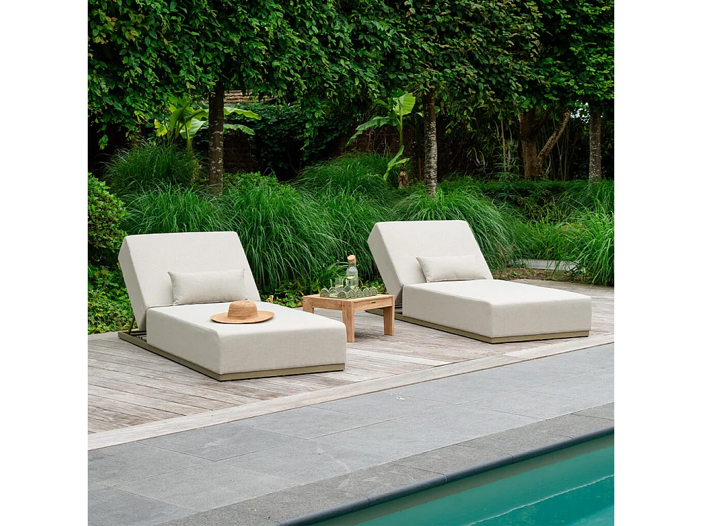 Bain de soleil aluminium CAVALLO inclinable avec coussin
