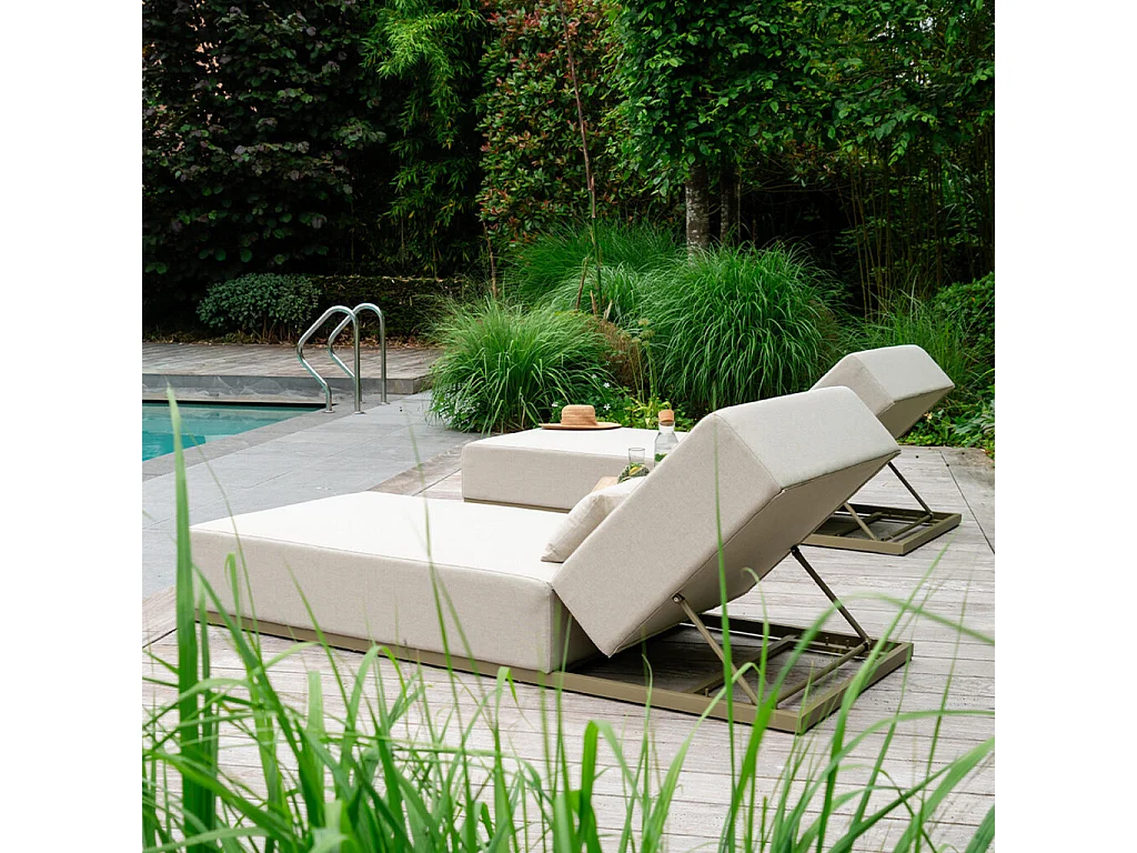 Bain de soleil aluminium CAVALLO inclinable avec coussin