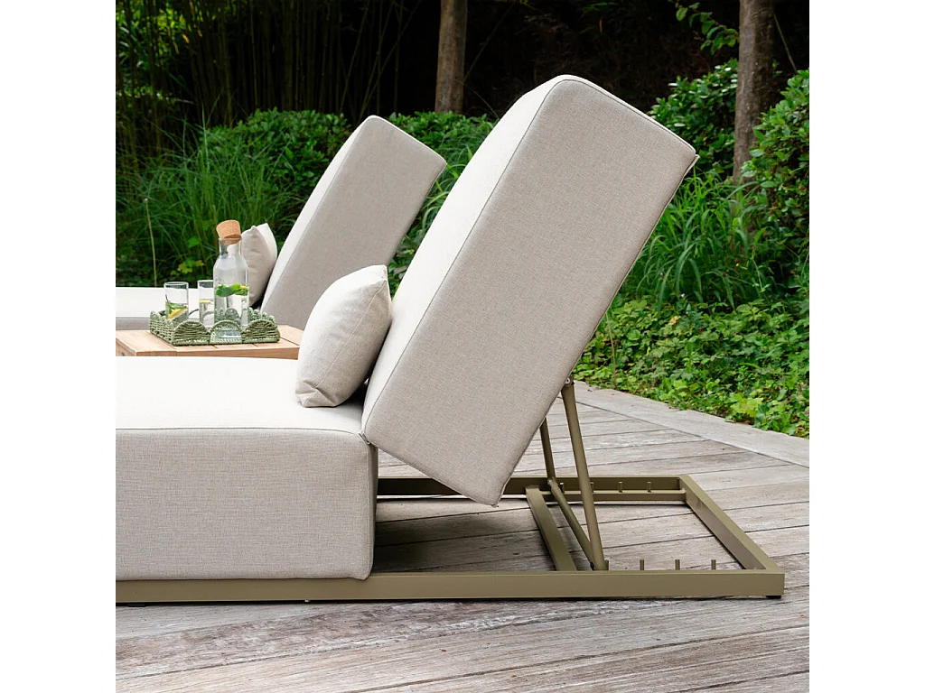 Bain de soleil aluminium CAVALLO inclinable avec coussin
