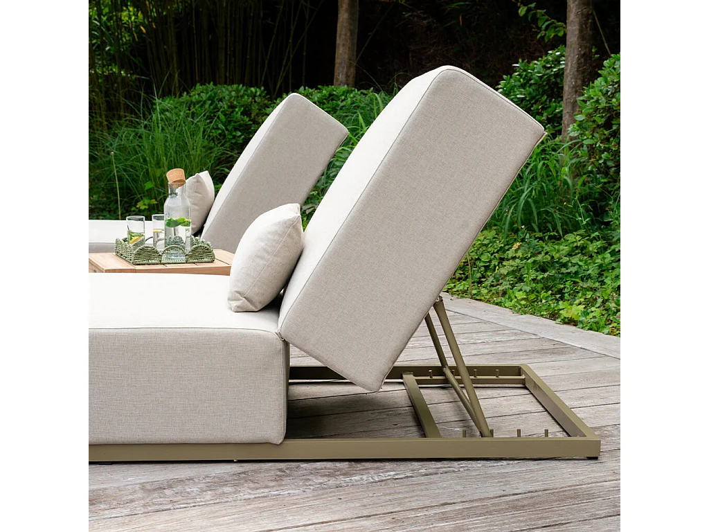 Bain de soleil aluminium CAVALLO inclinable avec coussin