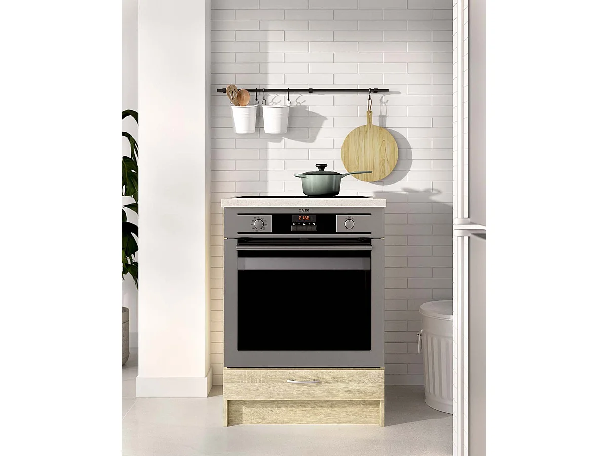 Módulo de cocina para horno kirsten y natural y beige y madera para hogar moderno mueble de almacenaje  - Homekit