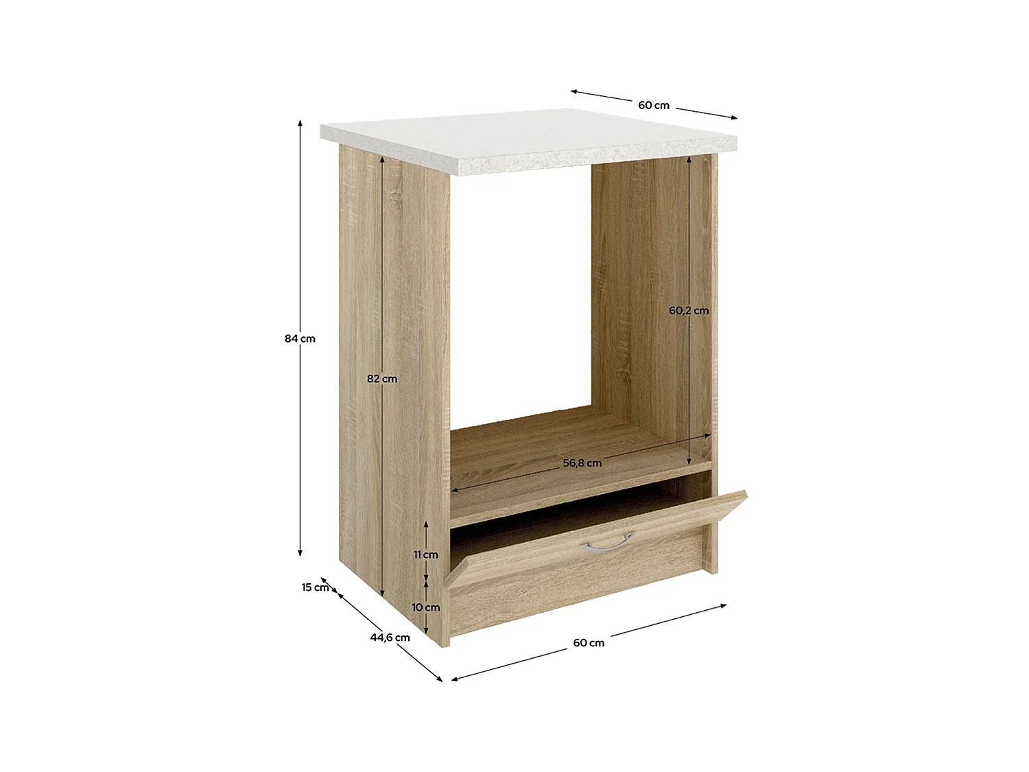 Módulo de cocina para horno kirsten y natural y beige y madera para hogar moderno mueble de almacenaje  - Homekit