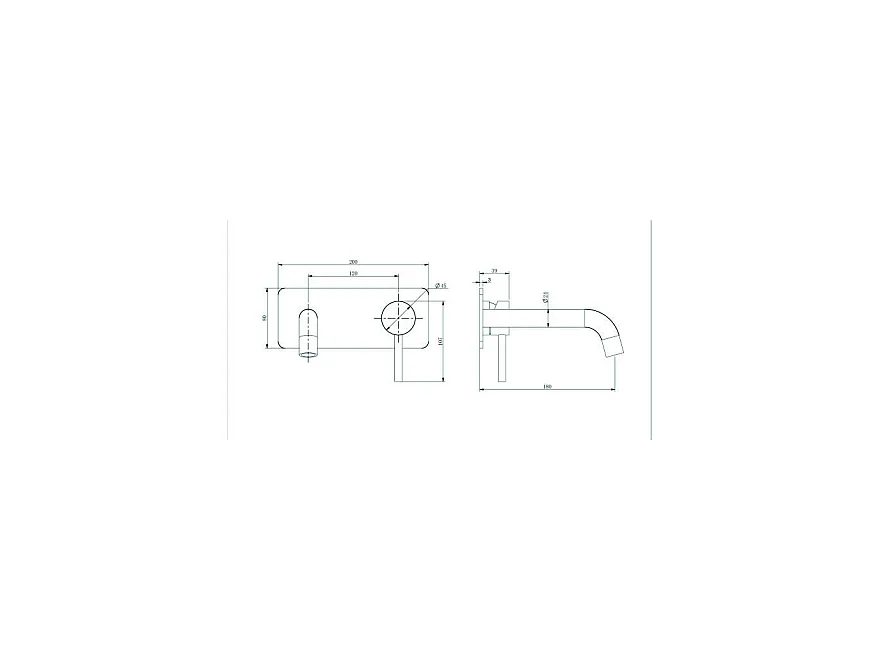 LuxuryBain, Robinet, mitigeur de lavabo encastré rond design cuivré pour sallle de bain