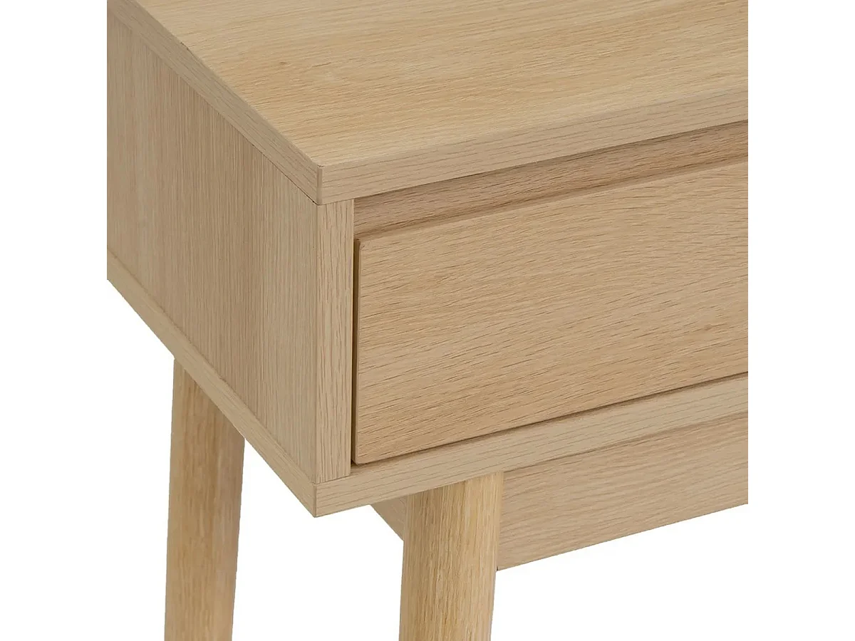 Table Console, meuble de console avec 2 tiroirs en bois coloris naturel - Longueur 100 x Profondeur 30 x Hauteur 76 cm