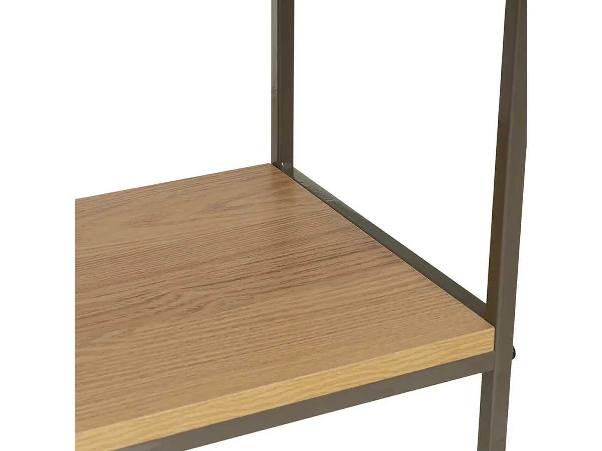 Meuble console, table console en bois coloris naturel et métal gris - Longueur 80 x Profondeur 30 x Hauteur 75 cm