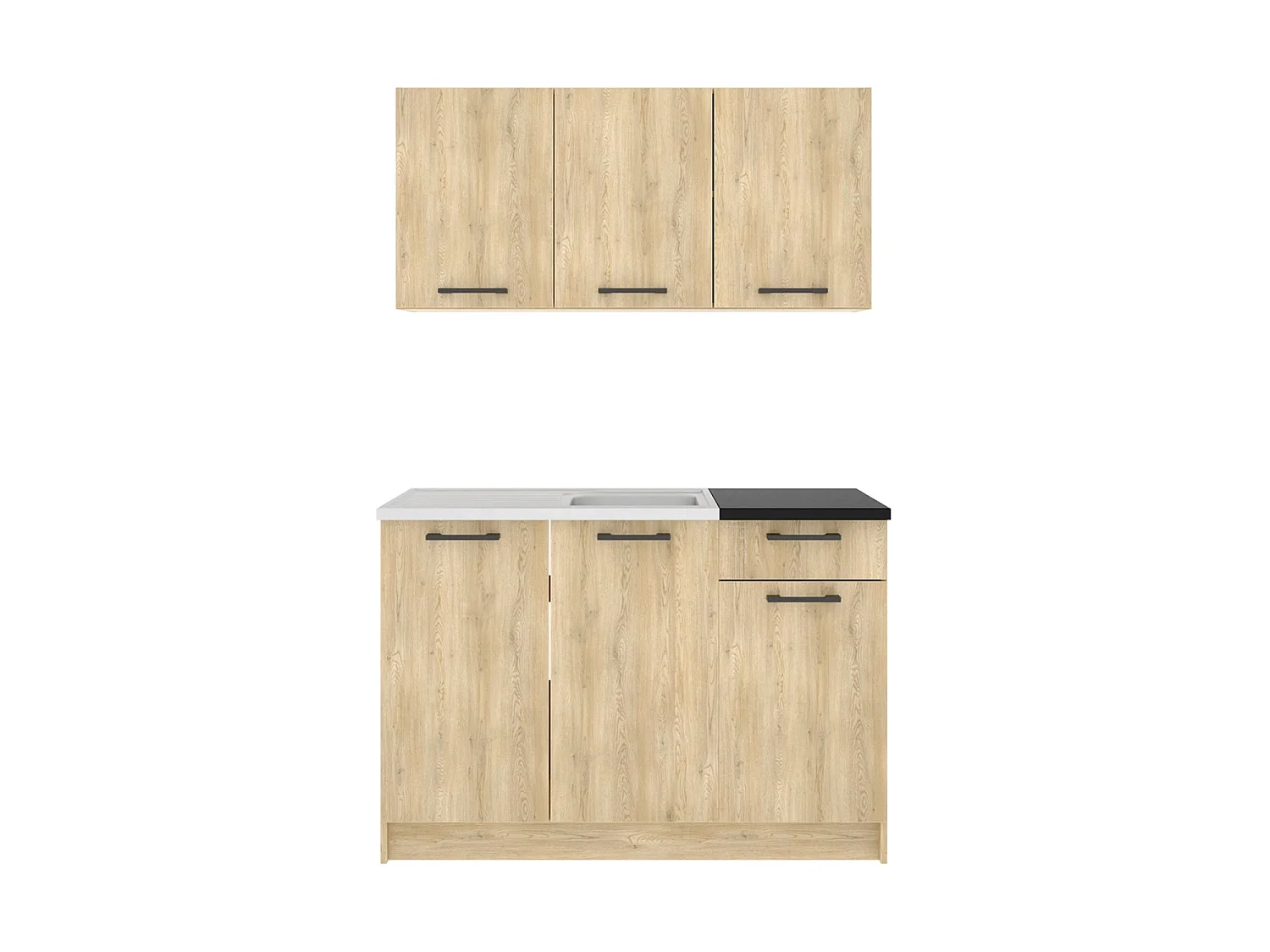 Cocina modular janelle y natural y negro y madera para hogar moderno mueble de almacenaje  - Homekit