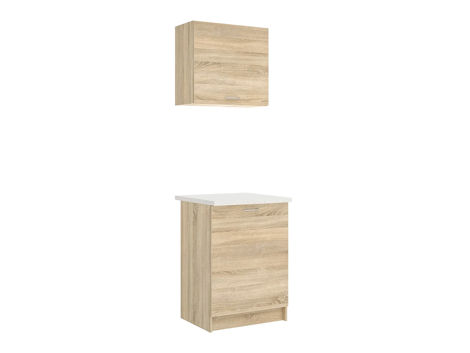 Conjunto de 2 módulos de cocina superior e inferior kirsten y natural y beige y madera para hogar moderno mueble de almacenaje  - Homekit
