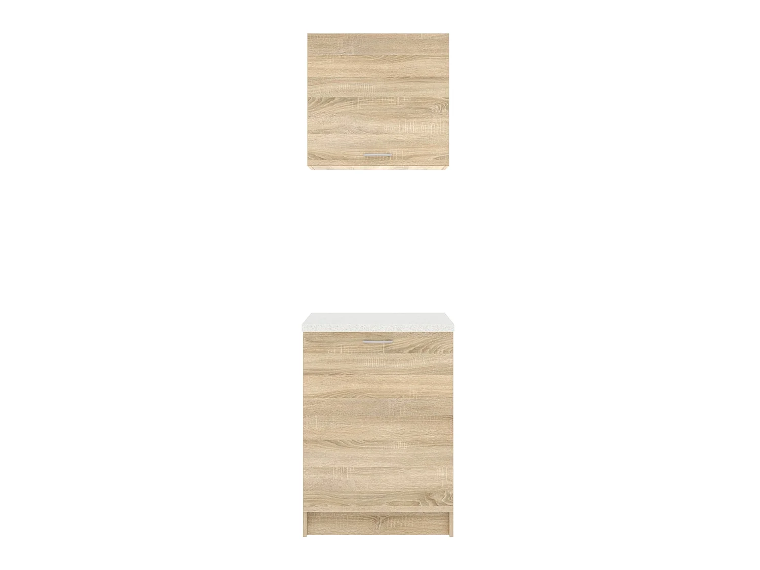 Conjunto de 2 módulos de cocina superior e inferior kirsten y natural y beige y madera para hogar moderno mueble de almacenaje  - Homekit