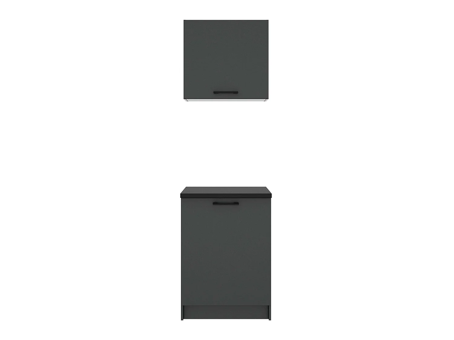 Conjunto de 2 módulos de cocina superior e inferior kirsten y  negro y grafito para hogar moderno mueble de almacenaje  - Homekit