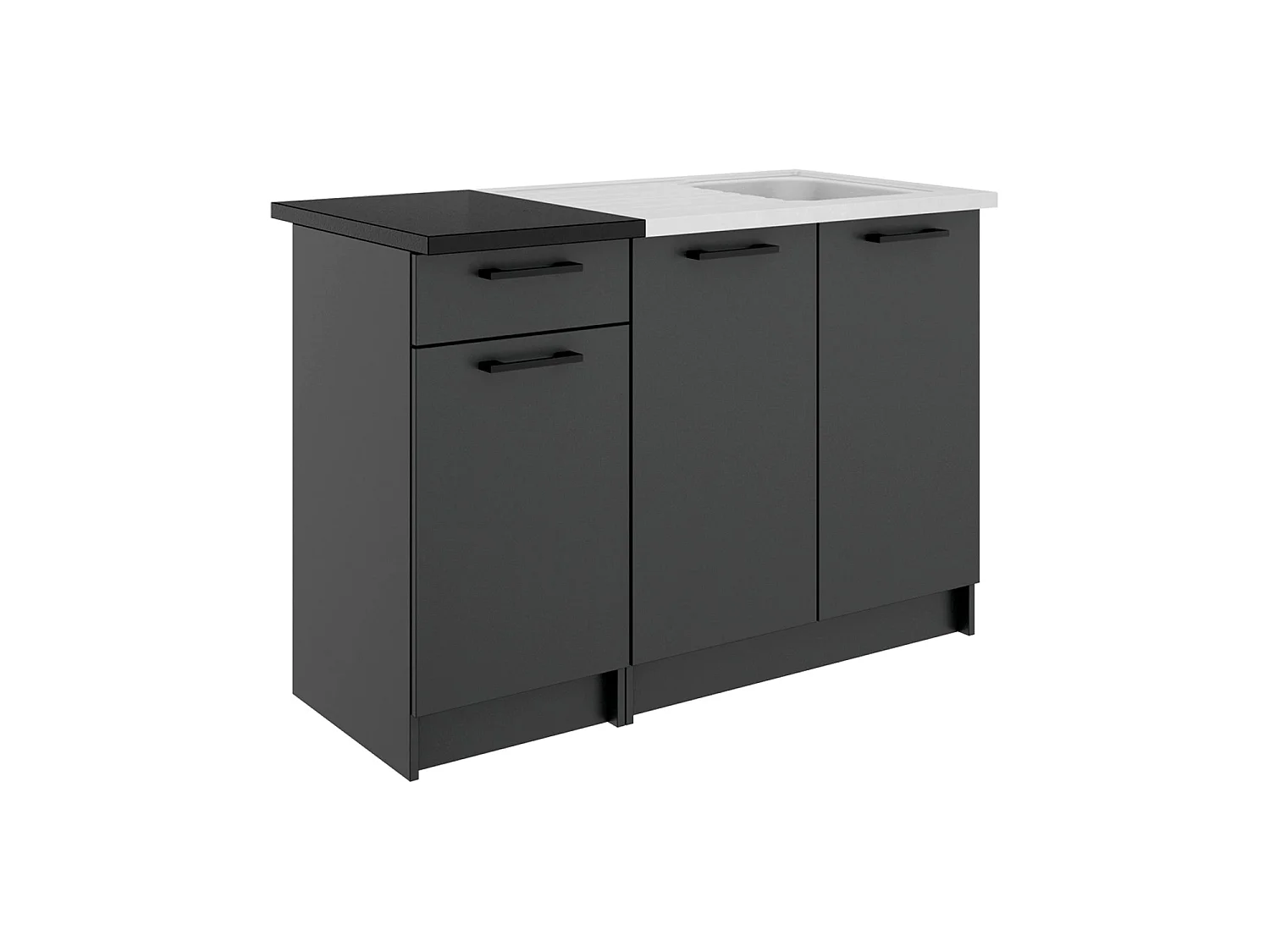 Conjunto de 2 módulos de cocina inferiores kirsten y negro y grafito para hogar moderno mueble de almacenaje  - Homekit