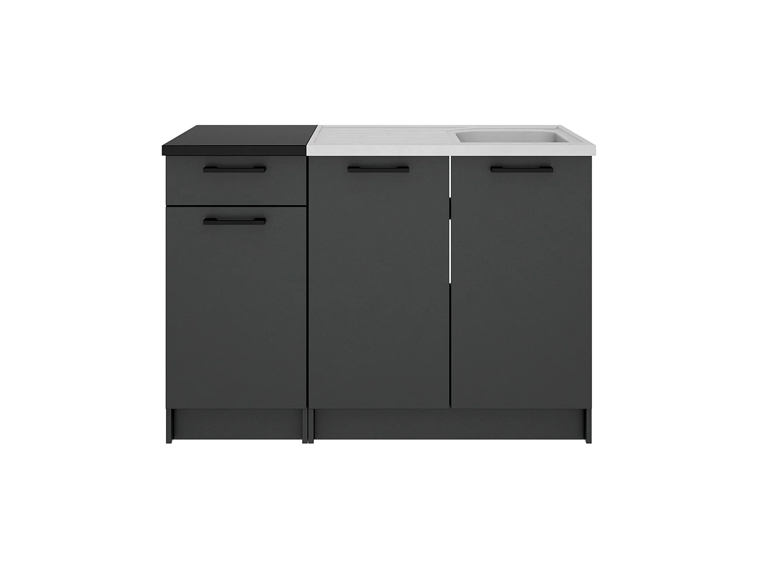 Conjunto de 2 módulos de cocina inferiores kirsten y negro y grafito para hogar moderno mueble de almacenaje  - Homekit