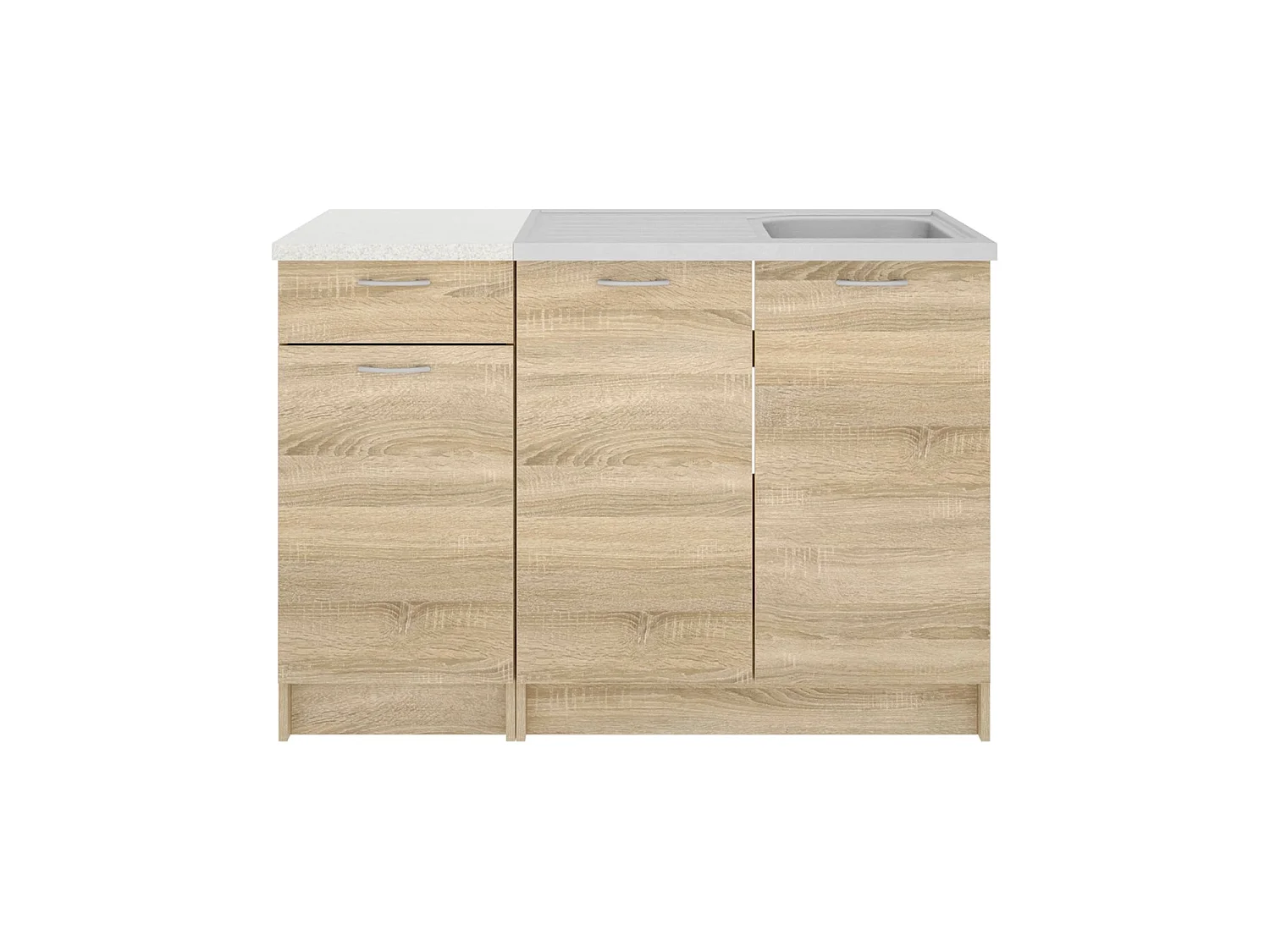Conjunto de 2 módulos de cocina inferiores kirsten y natural y beige y madera para hogar moderno mueble de almacenaje  - Homekit