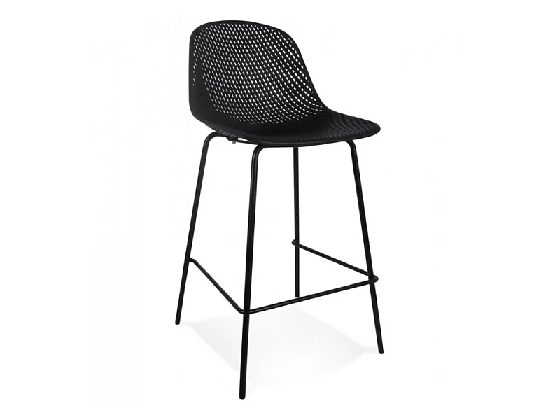 Lot de 4 tabourets mi-hauteur LOKI noir