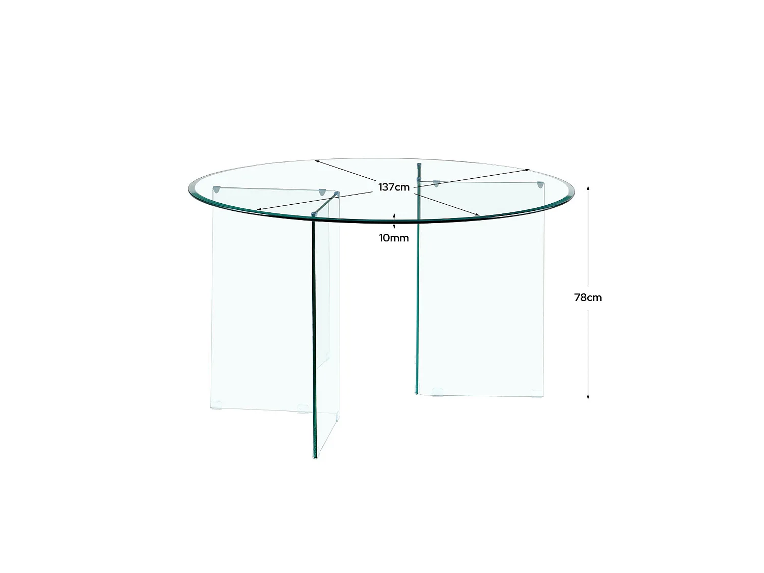 Mesa de comedor redonda mia transparente para hogar moderno mueble de almacenaje  - Homekit