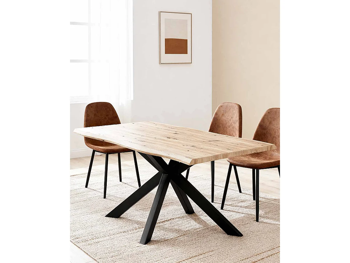 Mesa de comedor de sobre irregular thelma oscura madera para hogar moderno mueble de almacenaje  - Homekit