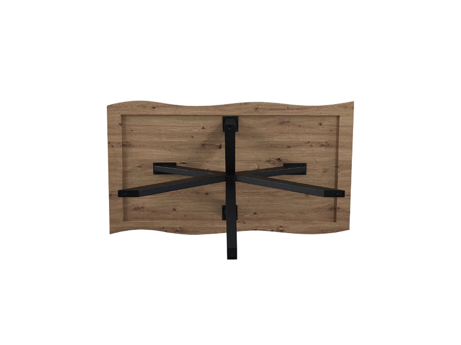 Mesa de comedor de sobre irregular thelma oscura madera para hogar moderno mueble de almacenaje  - Homekit
