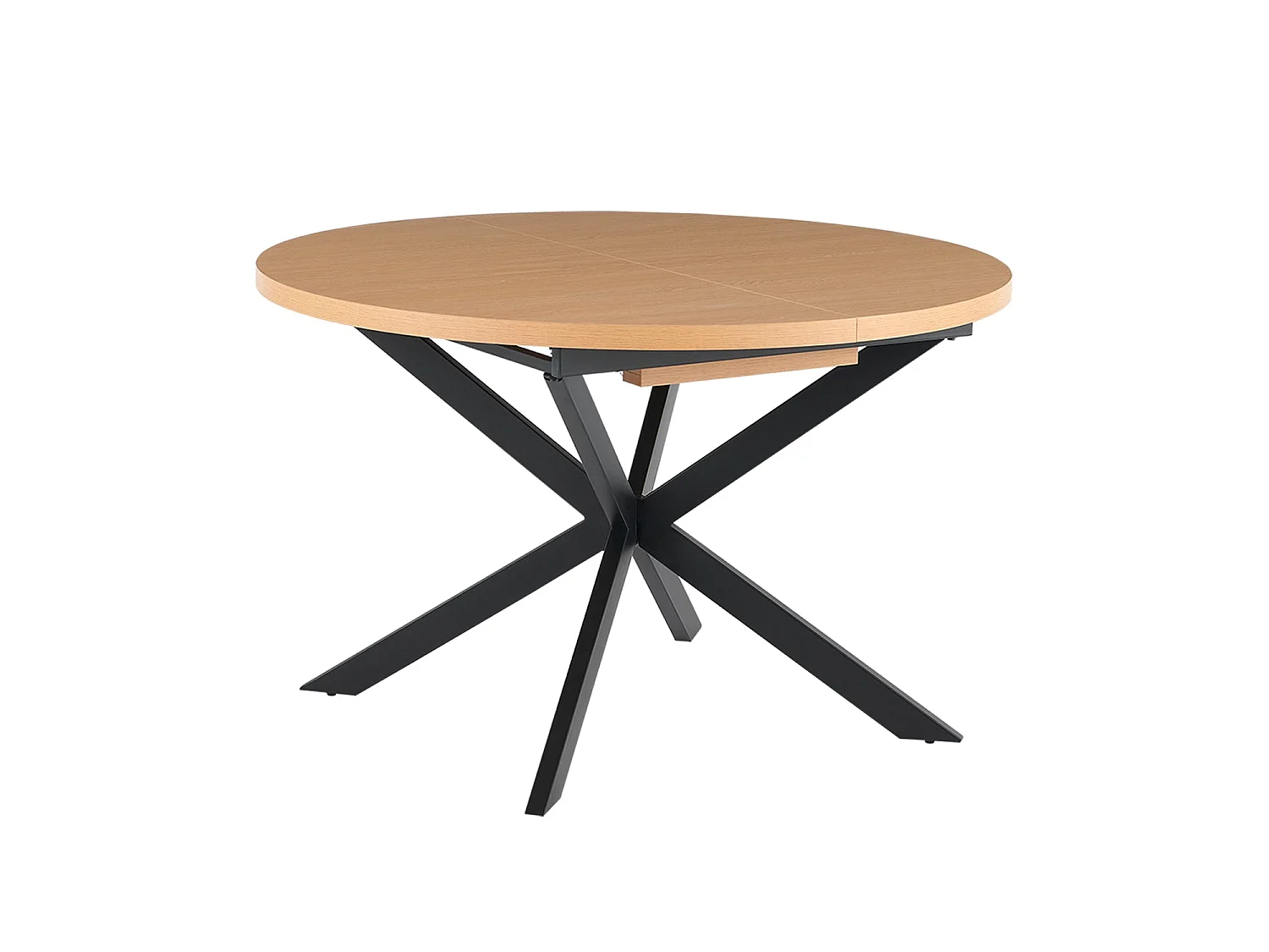 Mesa de comedor redonda extensible elvia natural y madera para hogar moderno mueble de almacenaje  - Homekit