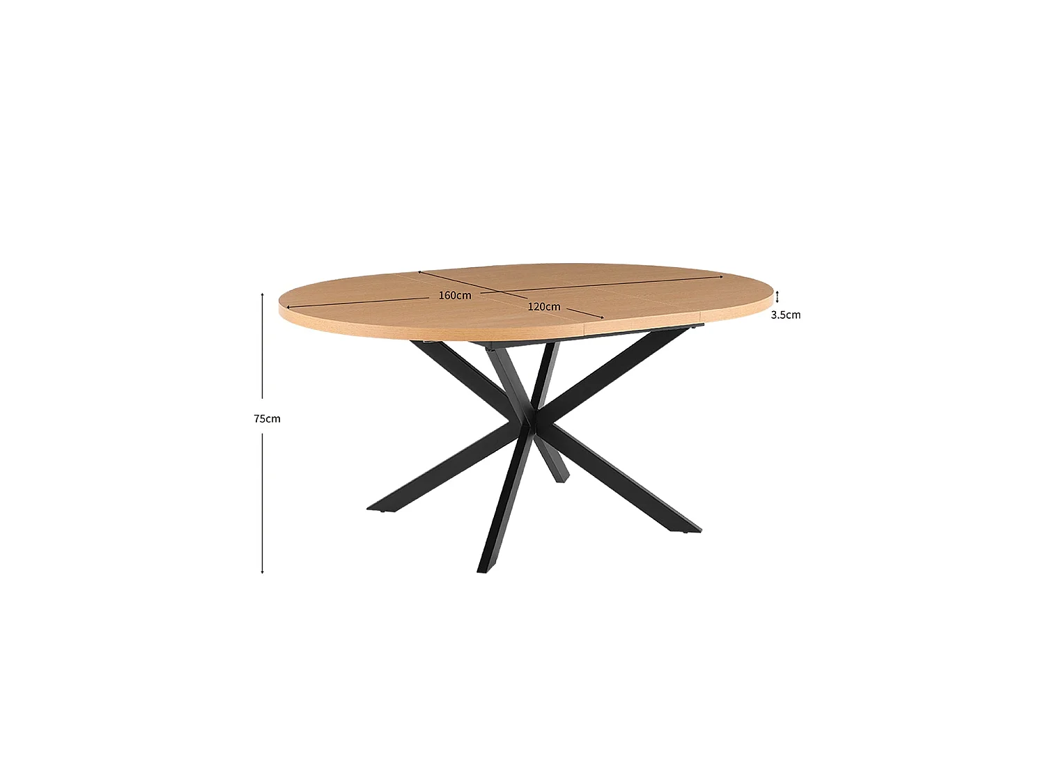 Mesa de comedor redonda extensible elvia natural y madera para hogar moderno mueble de almacenaje  - Homekit