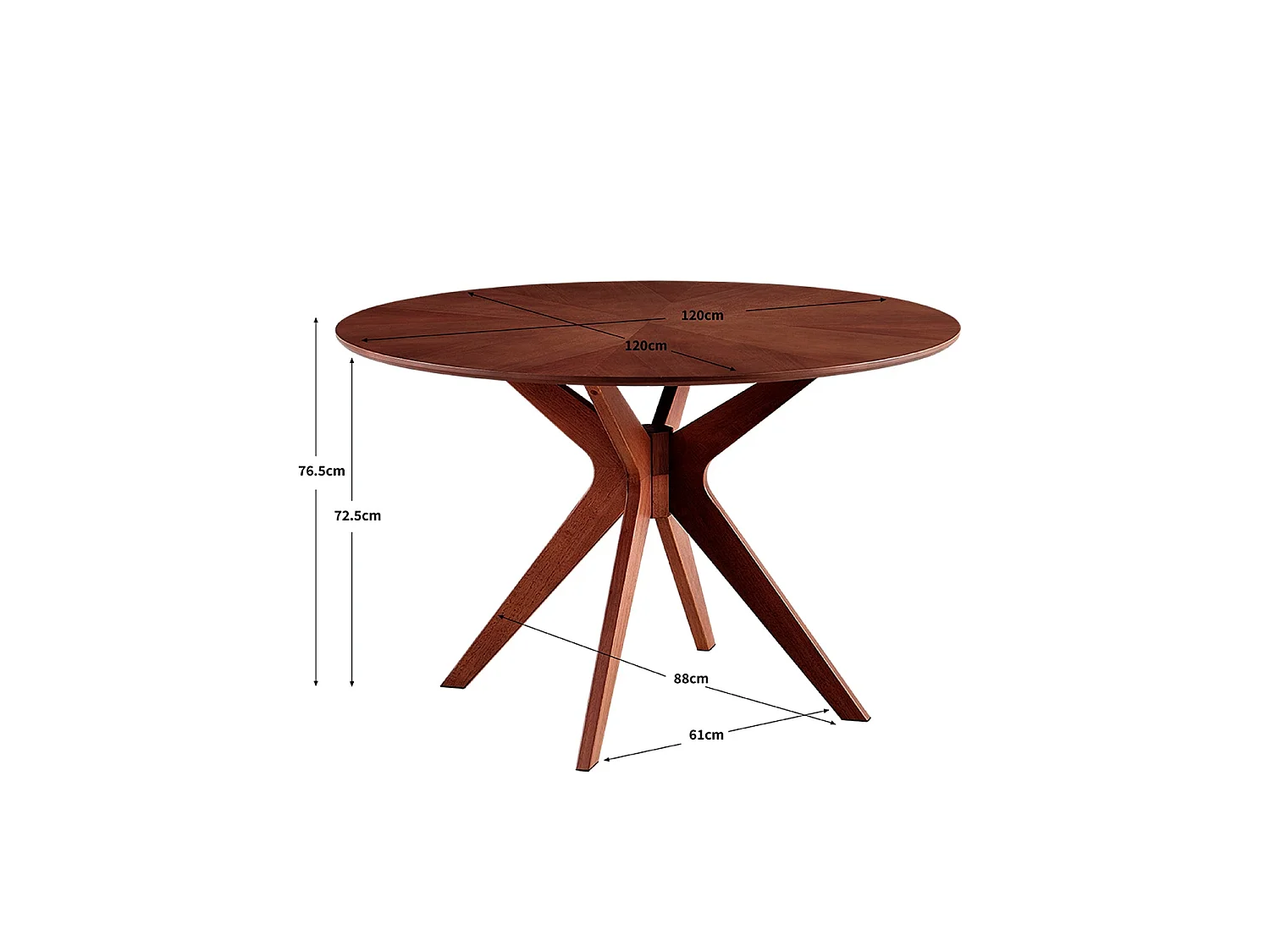 Mesa de comedor redonda gina oscura madera para hogar moderno mueble de almacenaje  - Homekit