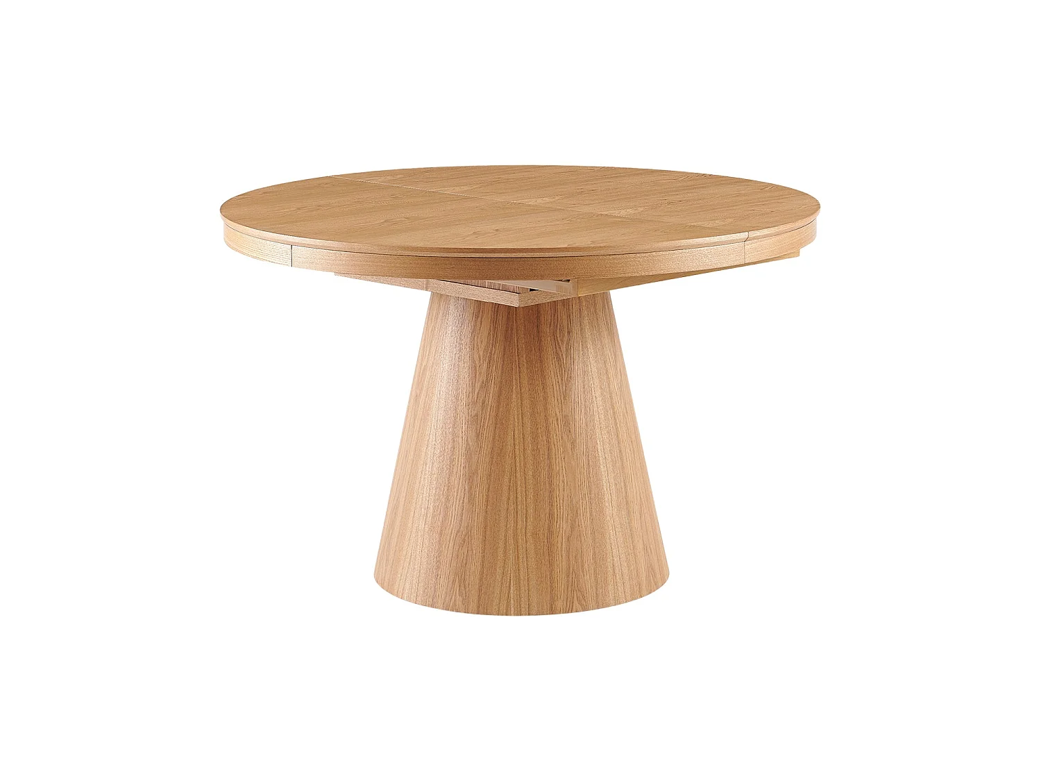 Mesa de comedor redonda extensible cassie natural y madera para hogar moderno mueble de almacenaje  - Homekit