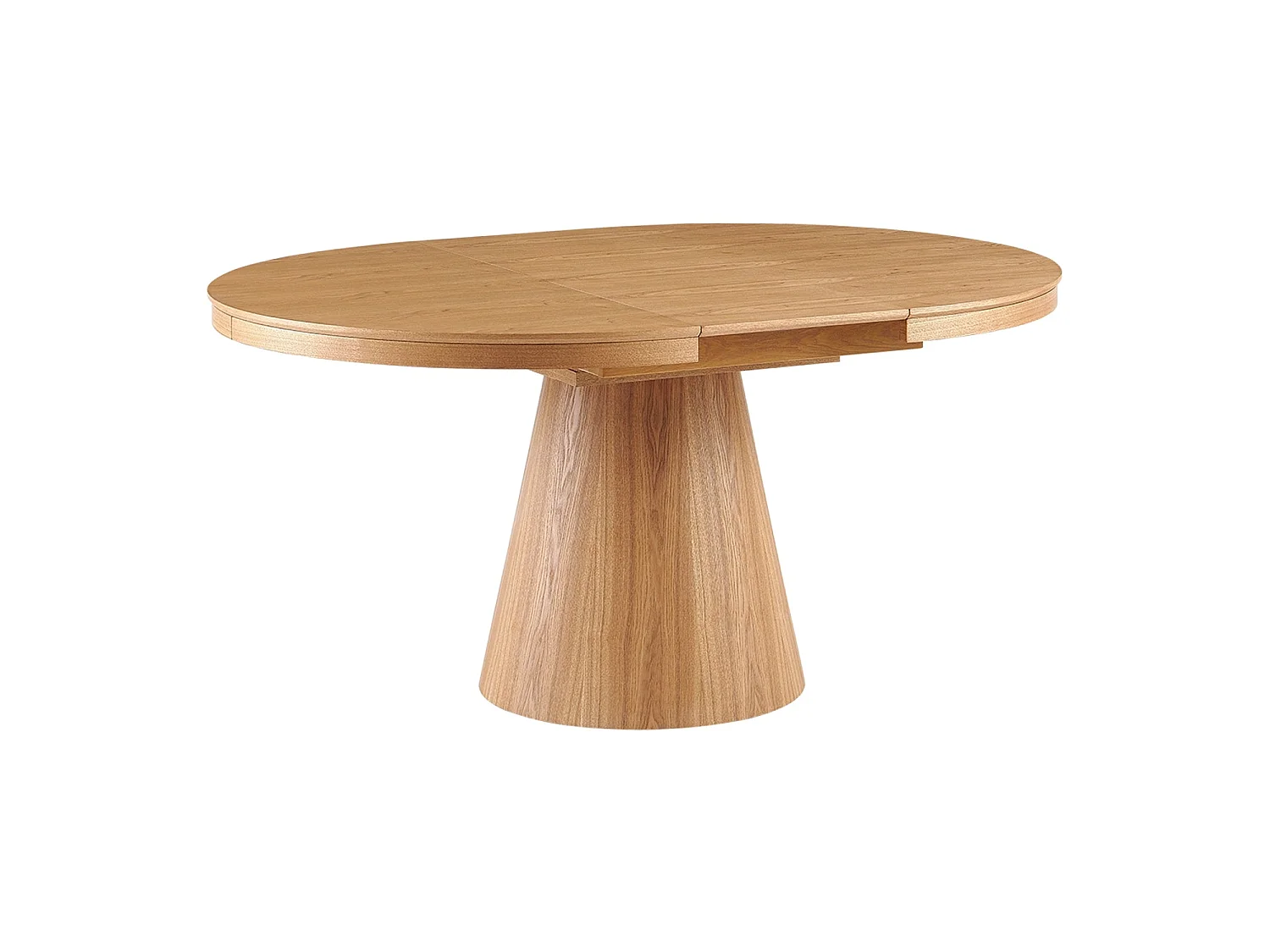 Mesa de comedor redonda extensible cassie natural y madera para hogar moderno mueble de almacenaje  - Homekit