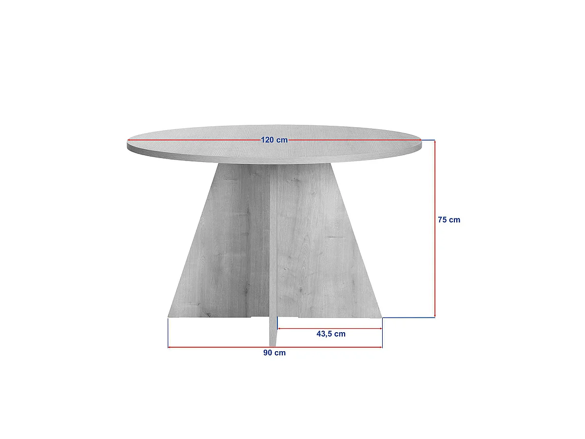 Mesa de comedor redonda bethany oscura madera para hogar moderno mueble de almacenaje  - Homekit