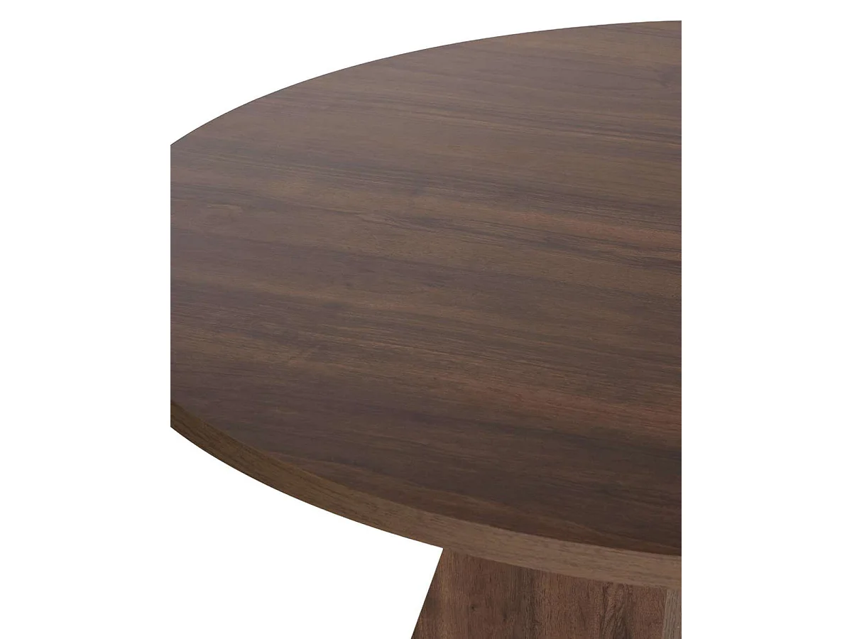 Mesa de comedor redonda bethany oscura madera para hogar moderno mueble de almacenaje  - Homekit