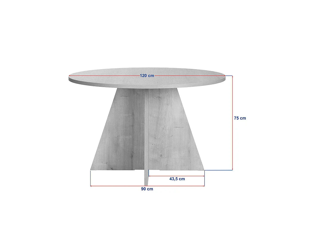 Mesa de comedor redonda bethany natural y madera para hogar moderno mueble de almacenaje  - Homekit