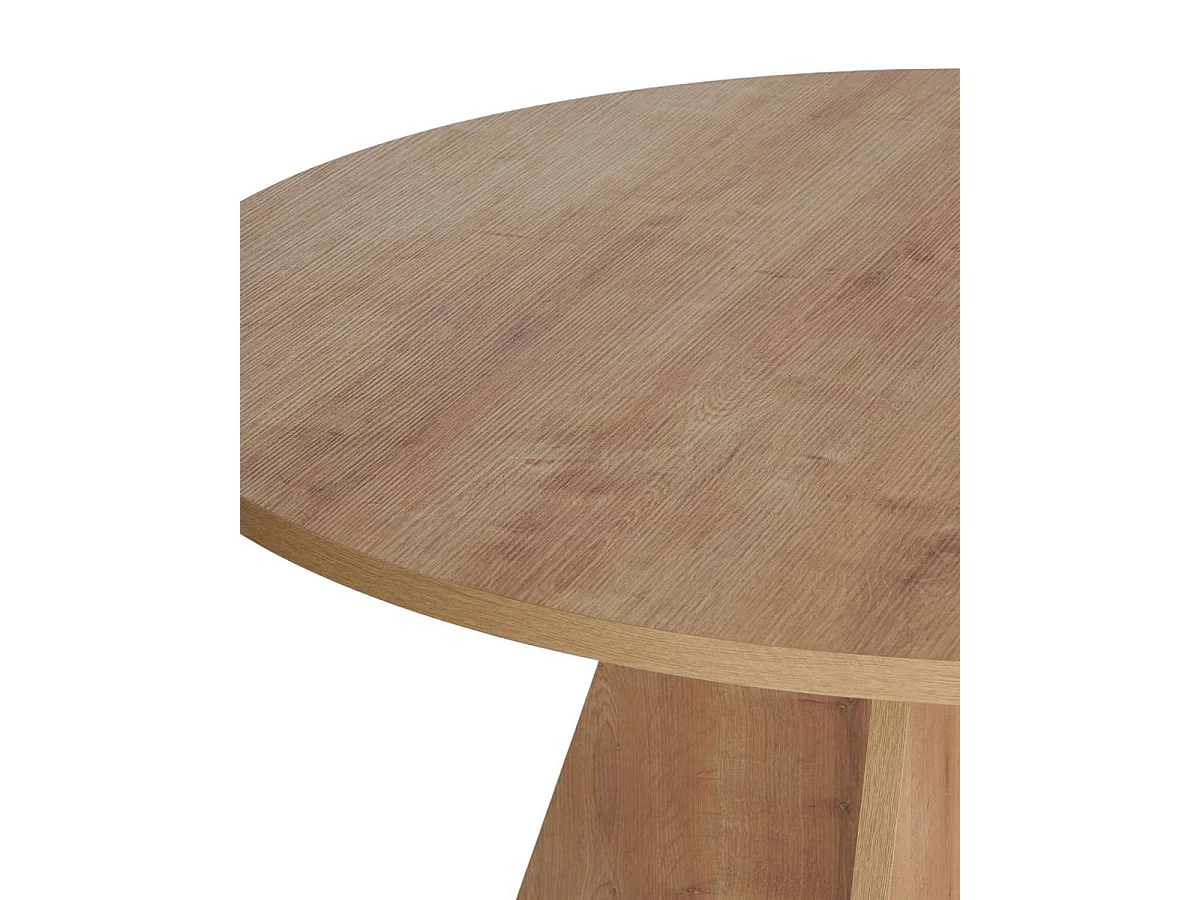 Mesa de comedor redonda bethany natural y madera para hogar moderno mueble de almacenaje  - Homekit