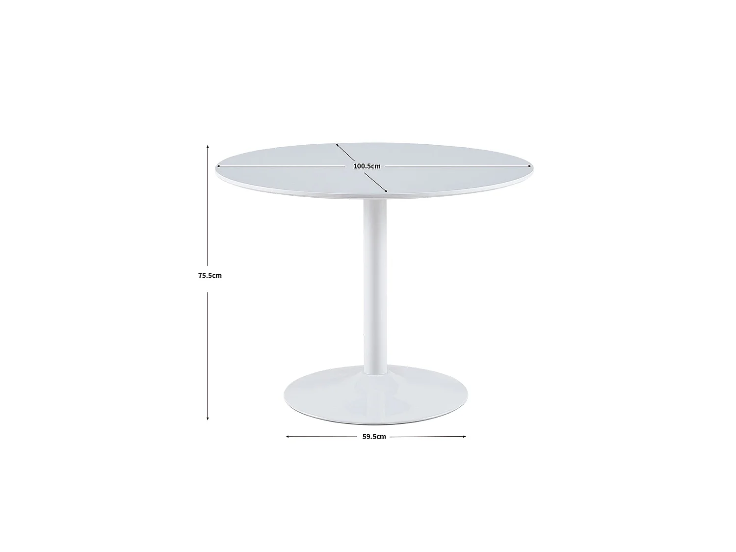 Mesa de comedor redonda sybil blanco para hogar moderno mueble de almacenaje  - Homekit