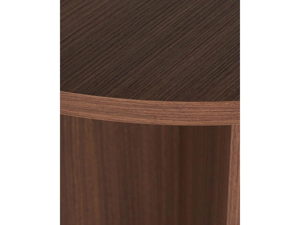 Mesa de comedor ovalada jacklyn oscura madera para hogar moderno mueble de almacenaje  - Homekit