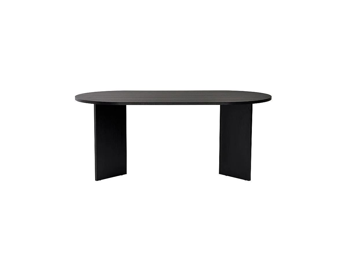 Mesa de comedor ovalada jacklyn negro para hogar moderno mueble de almacenaje  - Homekit