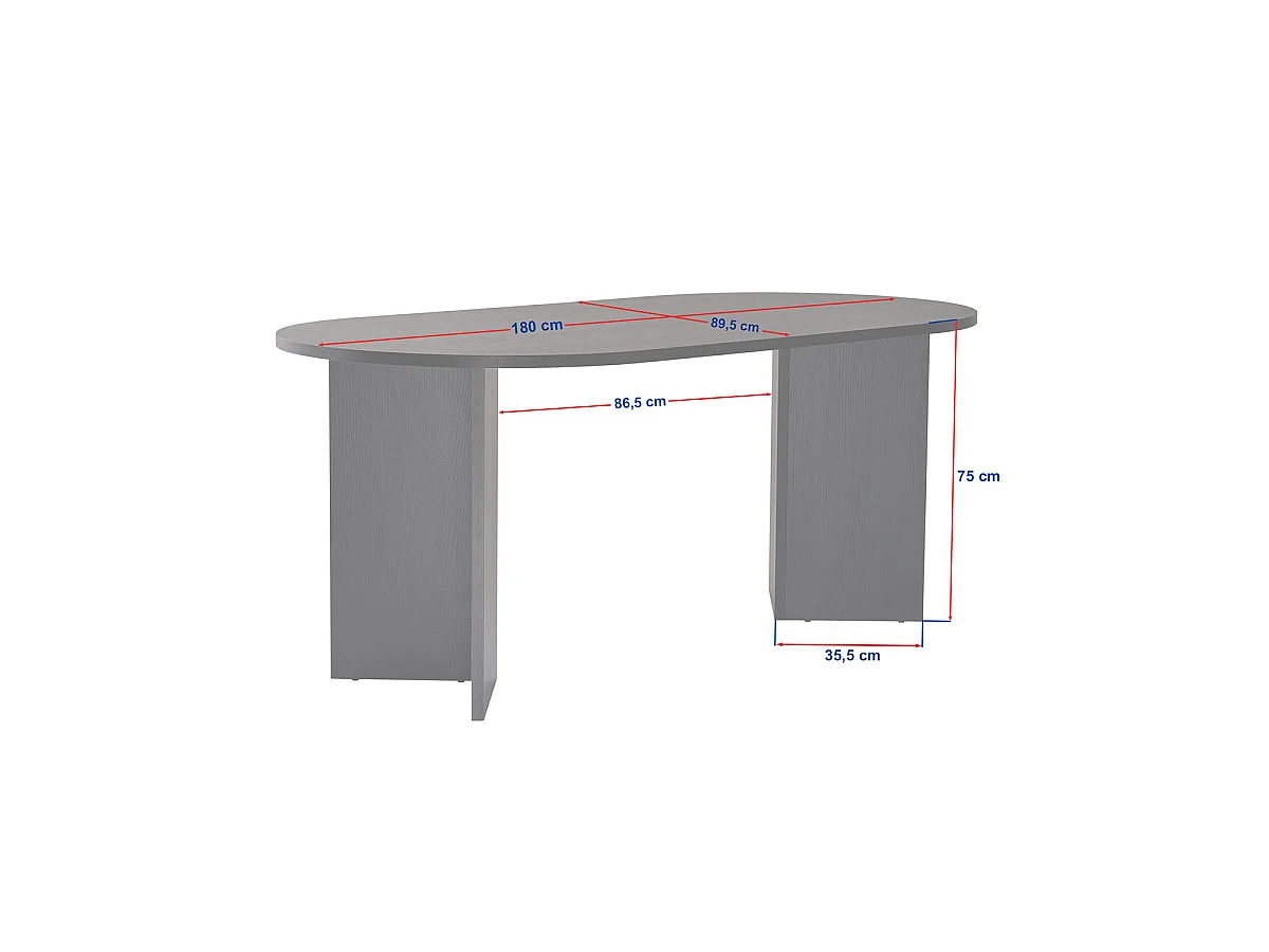 Mesa de comedor ovalada jacklyn negro para hogar moderno mueble de almacenaje  - Homekit