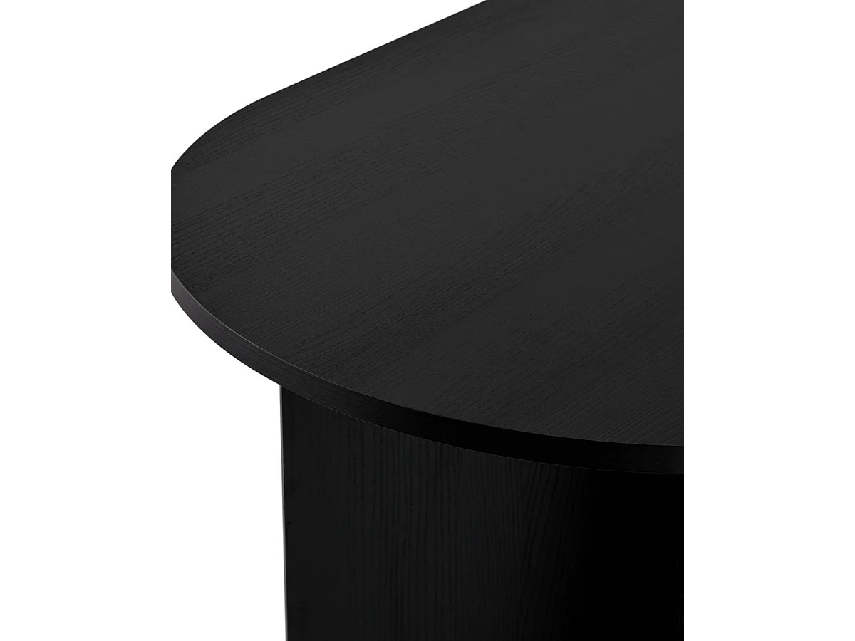 Mesa de comedor ovalada jacklyn negro para hogar moderno mueble de almacenaje  - Homekit