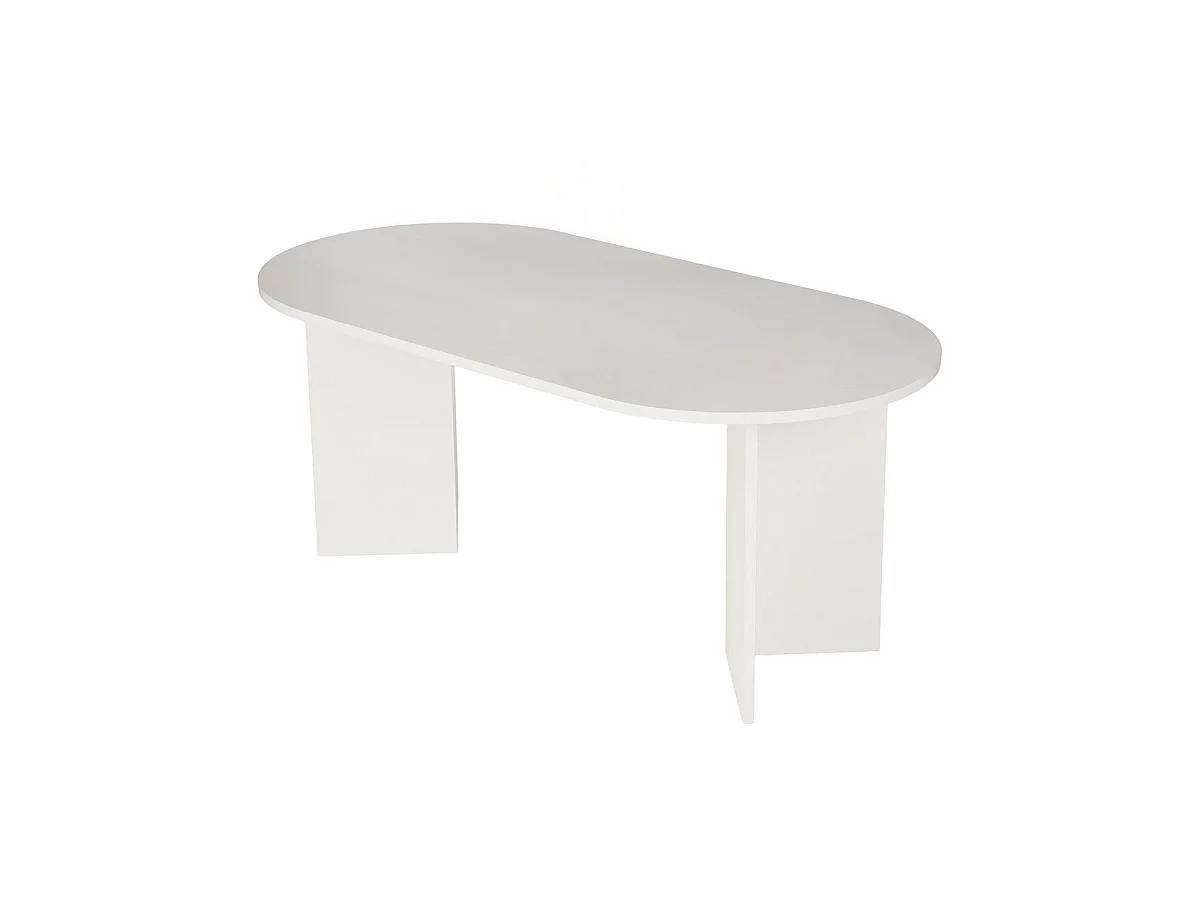 Mesa de comedor ovalada jacklyn natural y madera para hogar moderno mueble de almacenaje  - Homekit